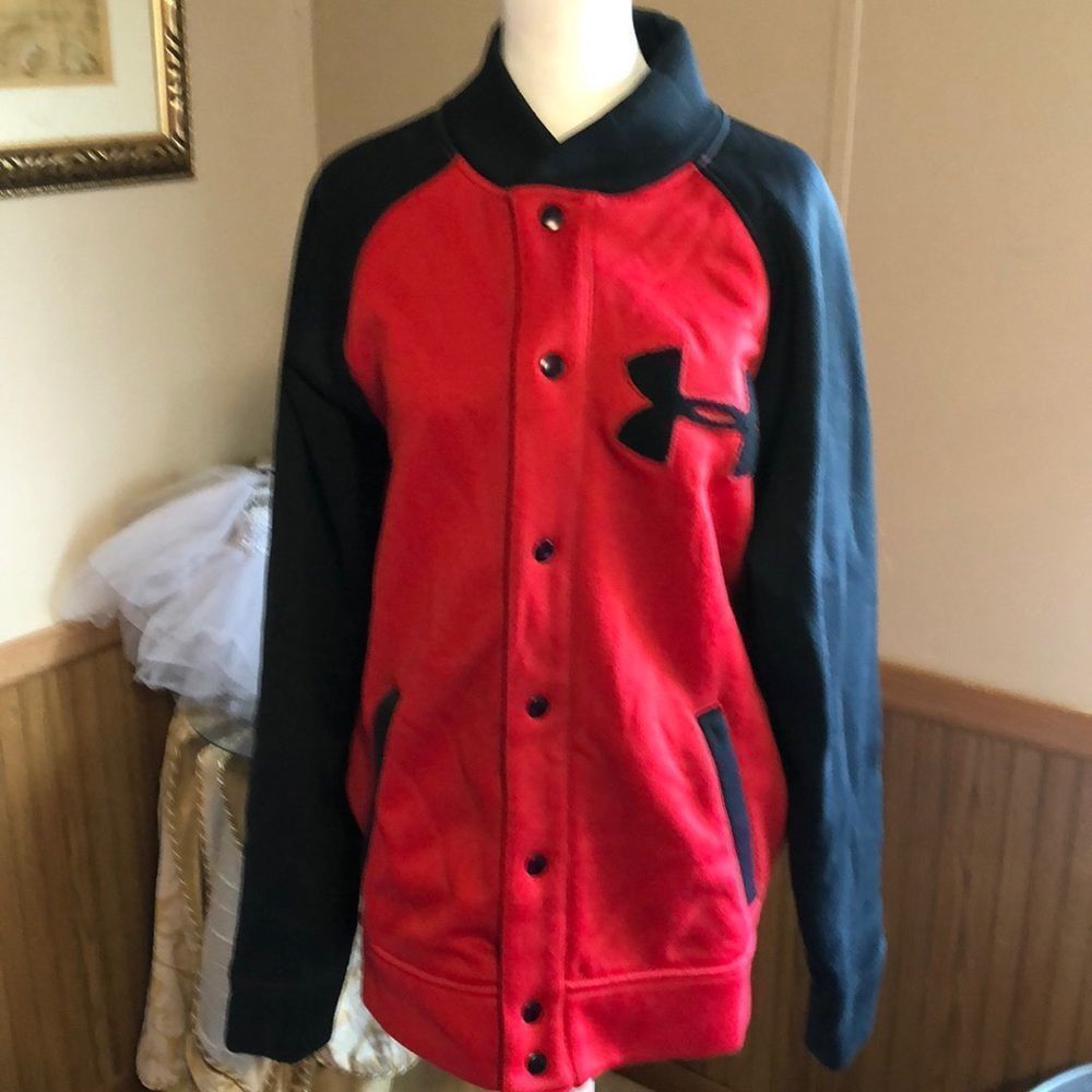 Under armor red and black ya storm Jacket size medium. Like new.